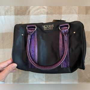 NWT Victoria's Secret Love Spell Black and Purple Sparkle Cosmetic Bag